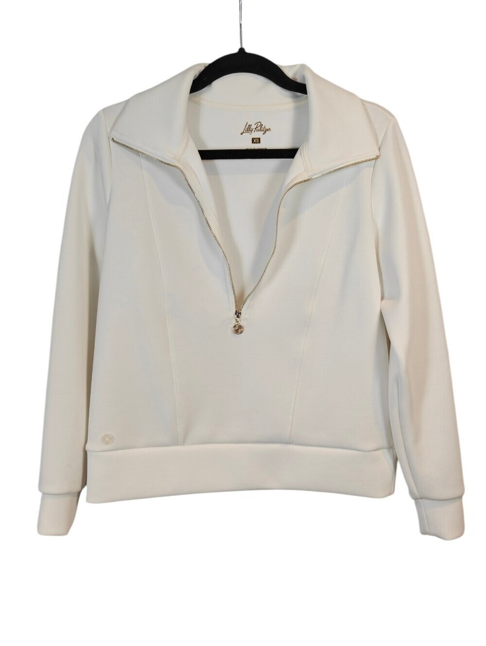 LILLY PULITZER Half-Zip Pullover In a Clean Resort White Color Size XSmall